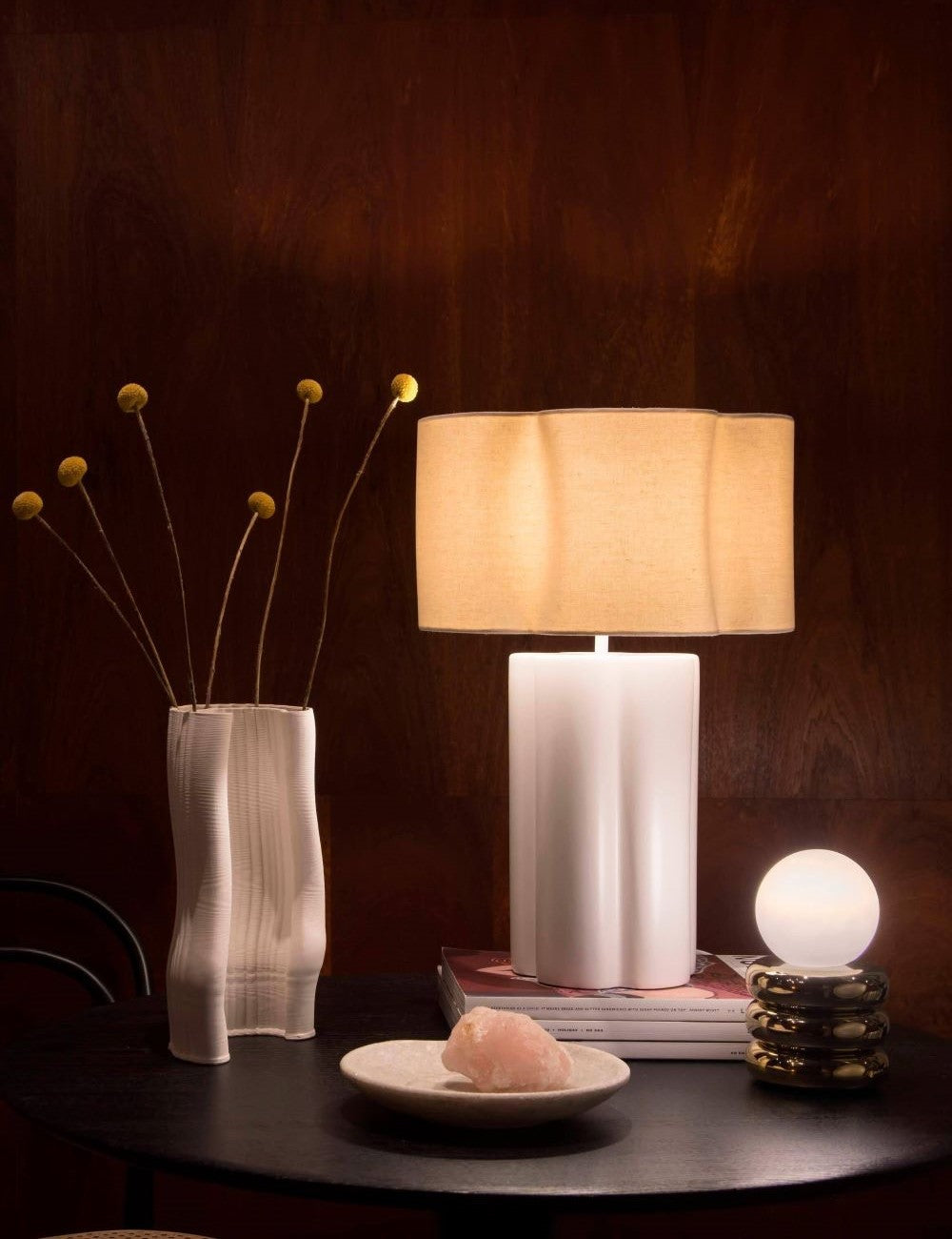 Houseof Flower Ceramic Table Lamp White