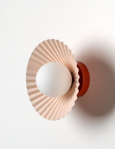 Houseof The Pleat Flush Wall and Ceiling Light Burnt Orange & Pale Pink