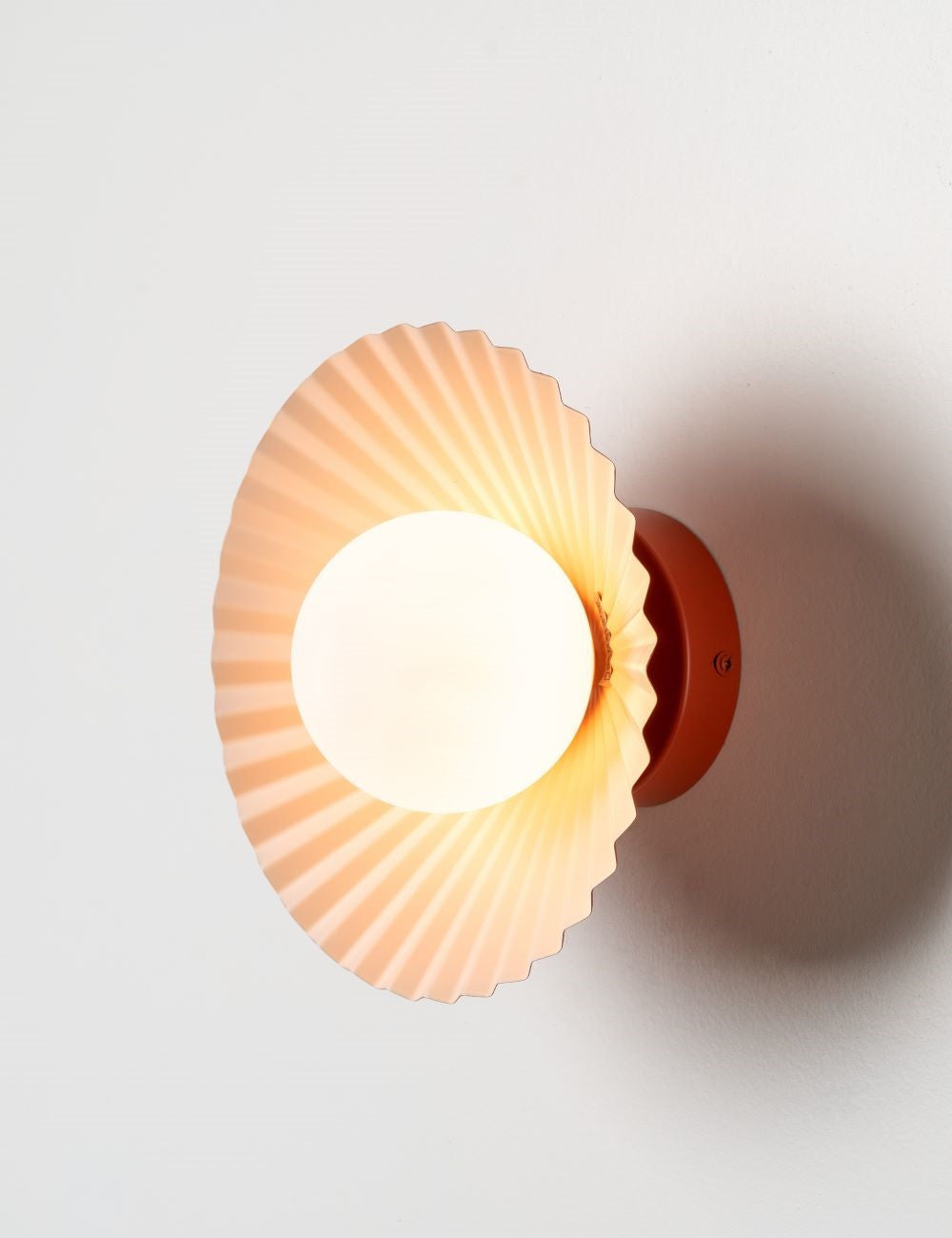 Houseof The Pleat Flush Wall and Ceiling Light Burnt Orange & Pale Pink