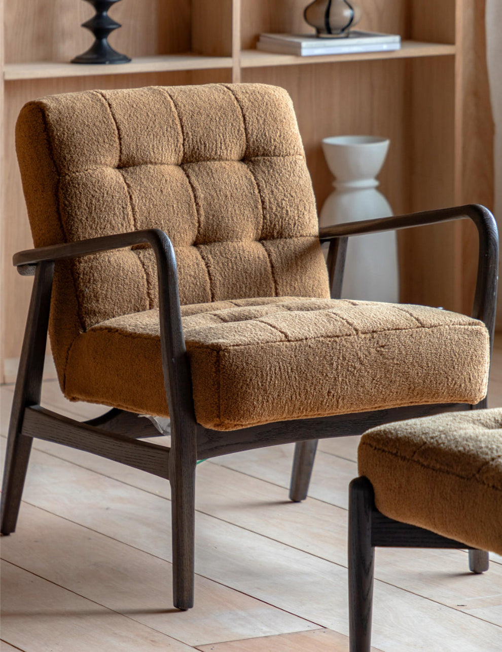 Trudy Ochre Faux Sheepskin Armchair