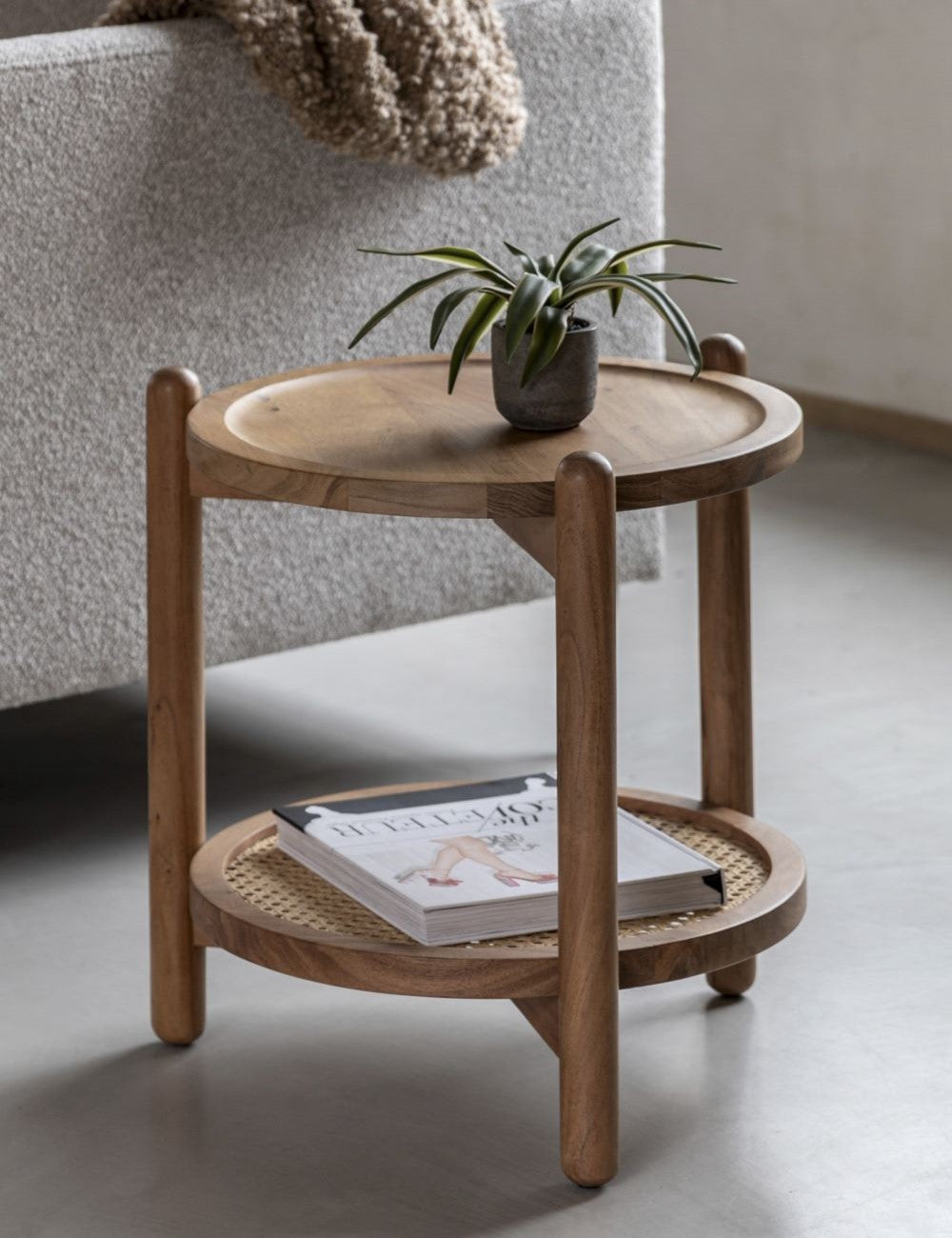 Boho round side table discount