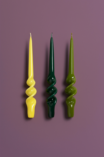 Klevering Green Alpha Candles (Set of 3)