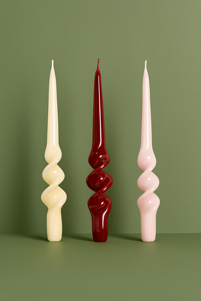 Klevering Red Alpha Candles (Set of 3)