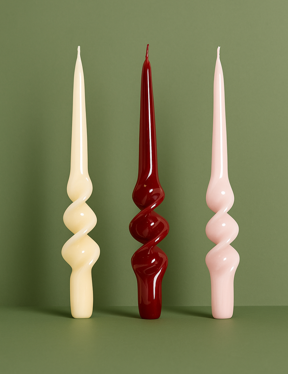 Klevering Red Alpha Candles (Set of 3)