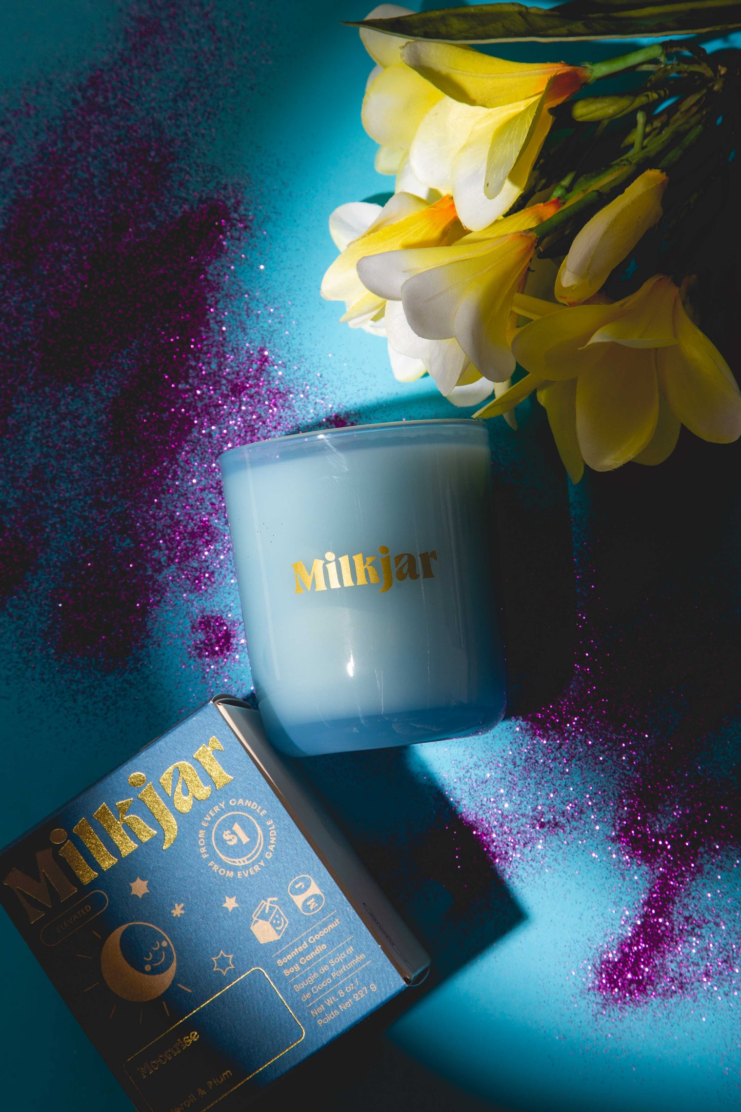 Milk Jar Moonrise Candle