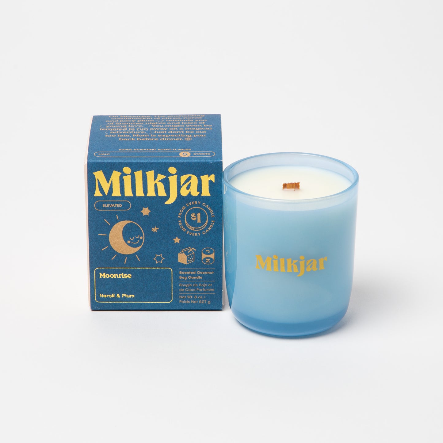 Milk Jar Moonrise Candle