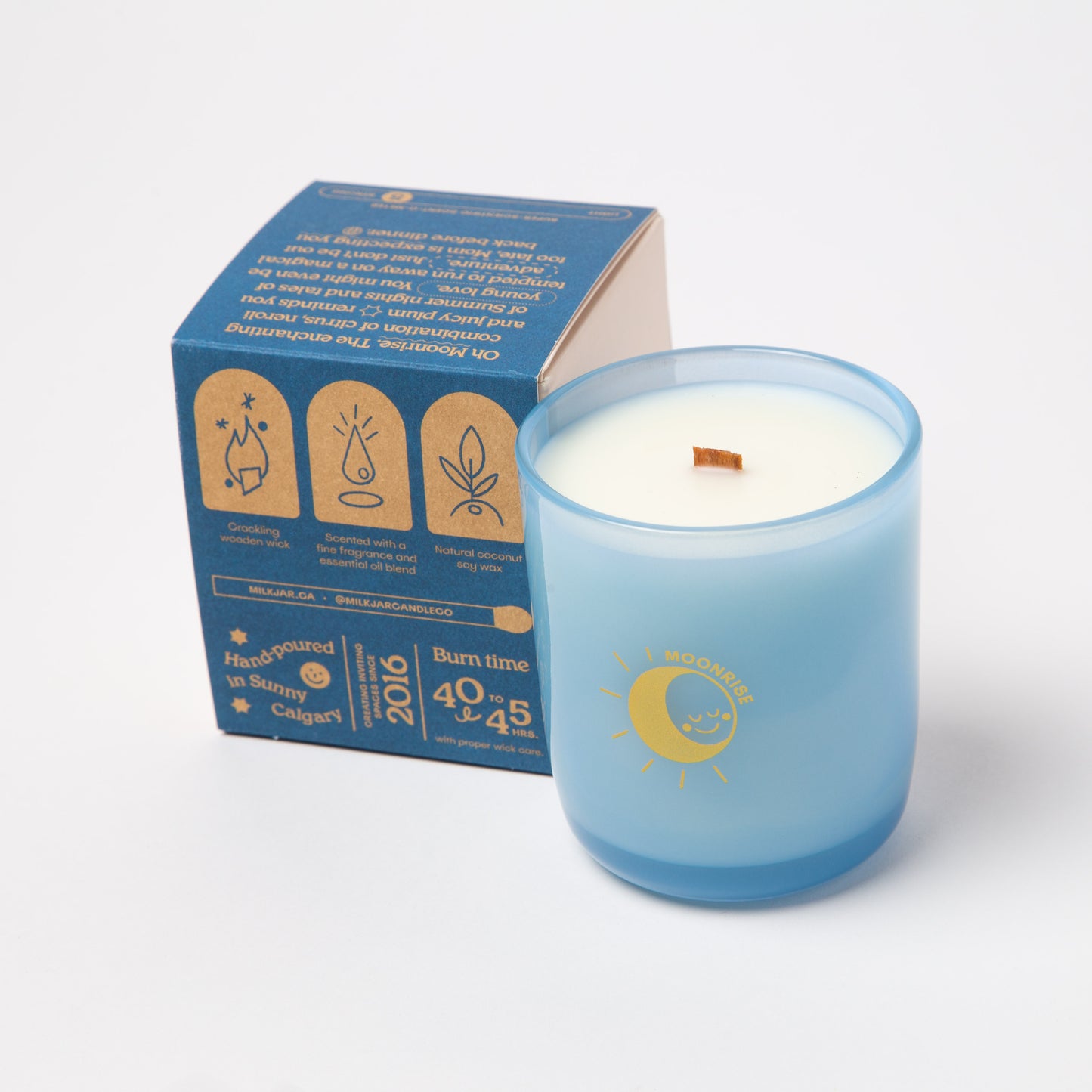 Milk Jar Moonrise Candle