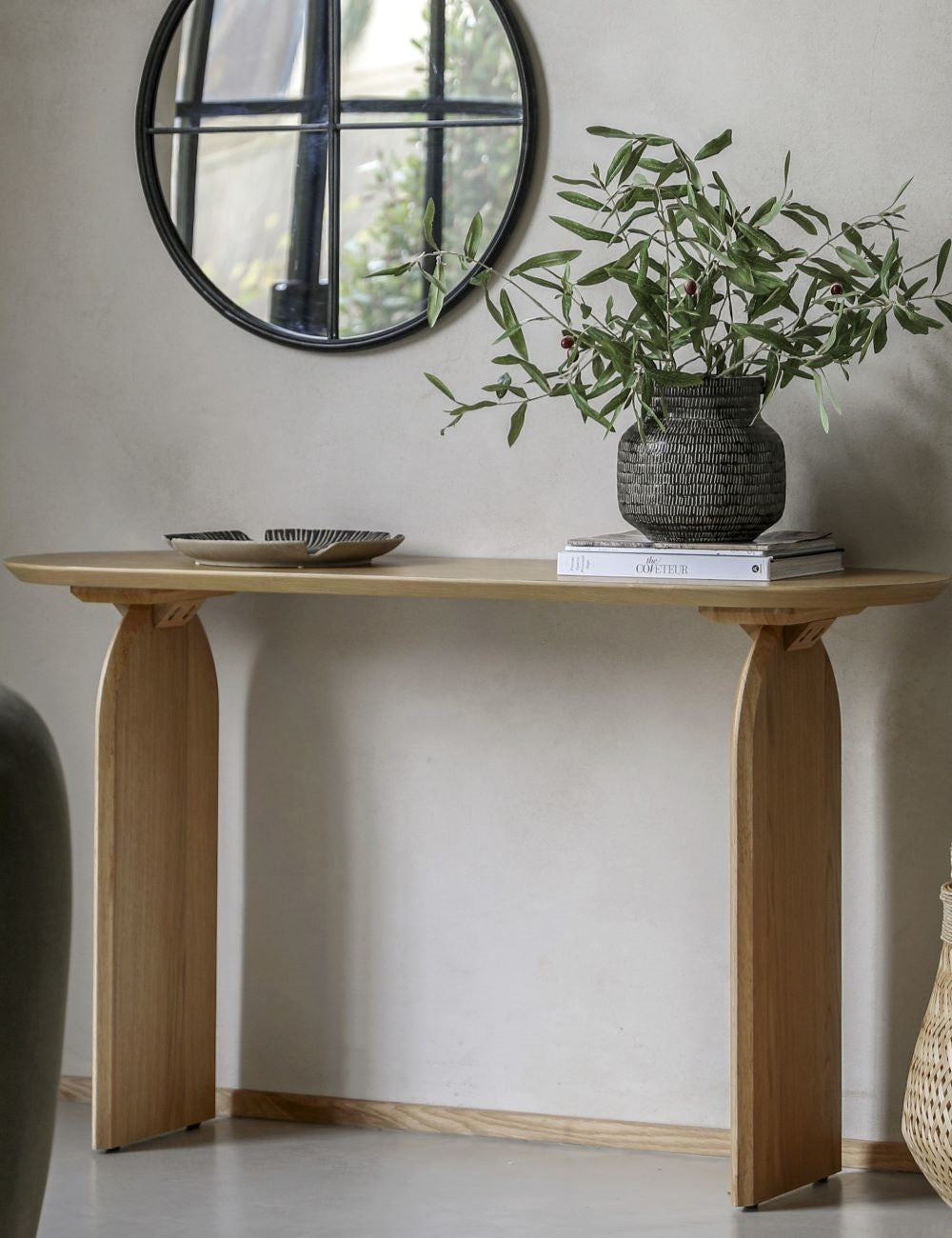Modern curved console table discount