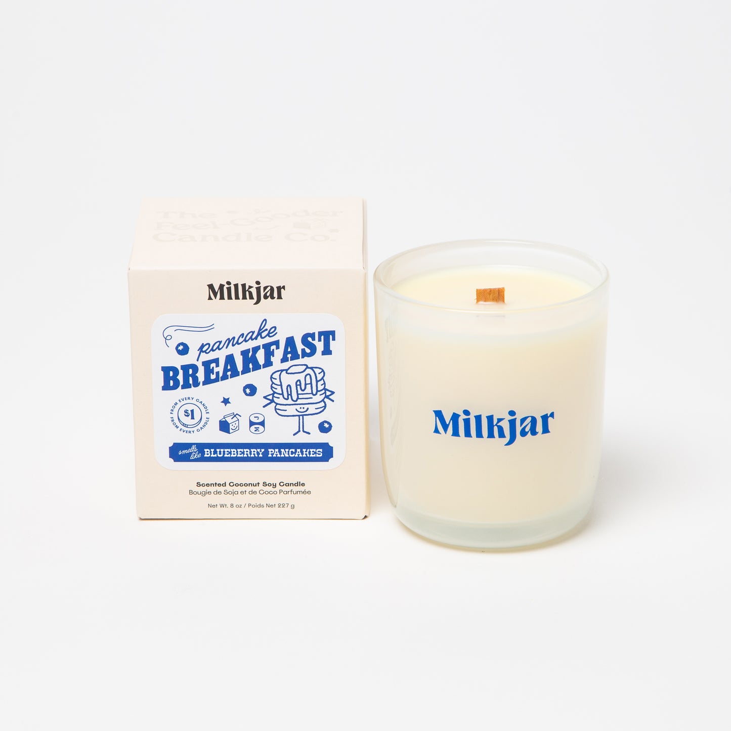 Milk Jar Pancake Breakfast Candle