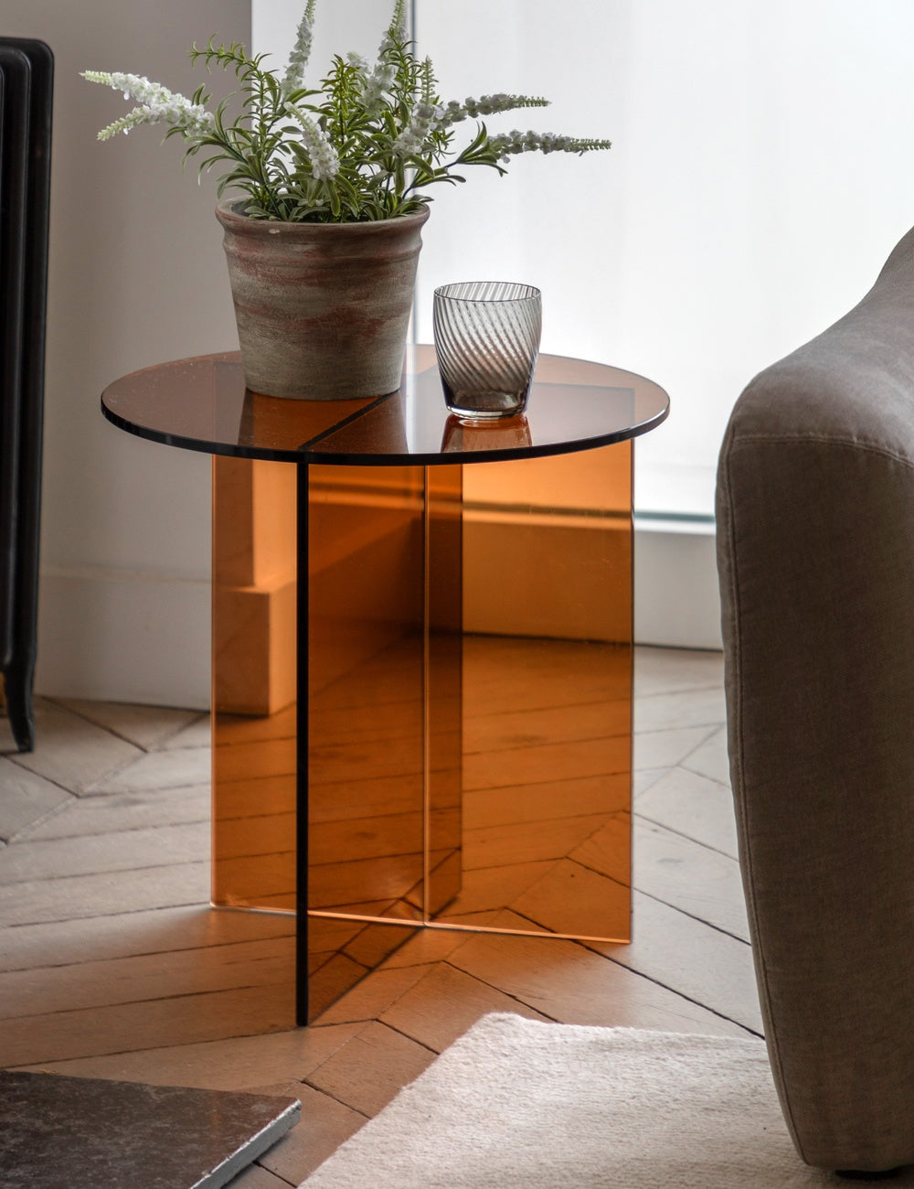 Tinto Bronze Glass Side Table