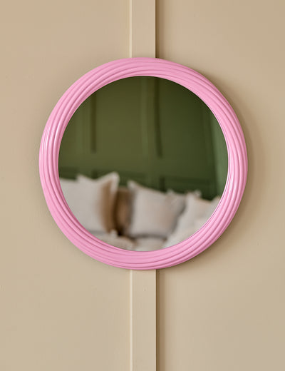 Pink Round Puffy Mirror