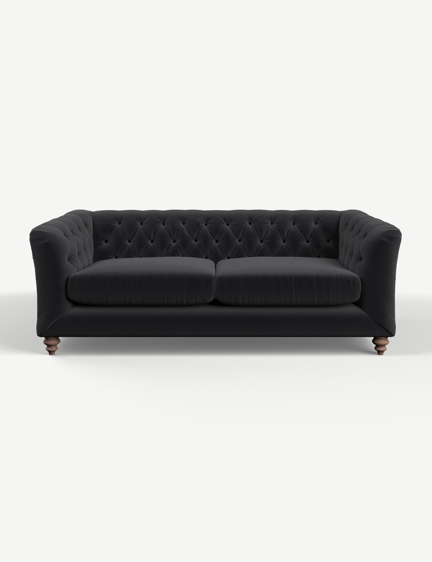 Hugo Chesterfield 3 Seater Sofa in Granite Velvet