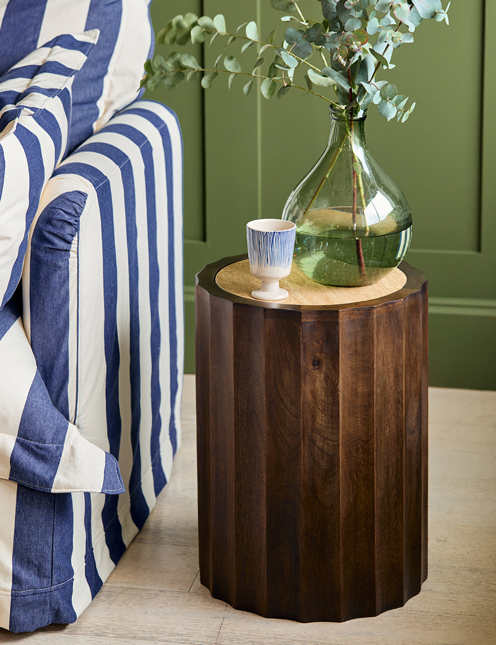 Bella 3 Seater Sofa in Stripe Indigo