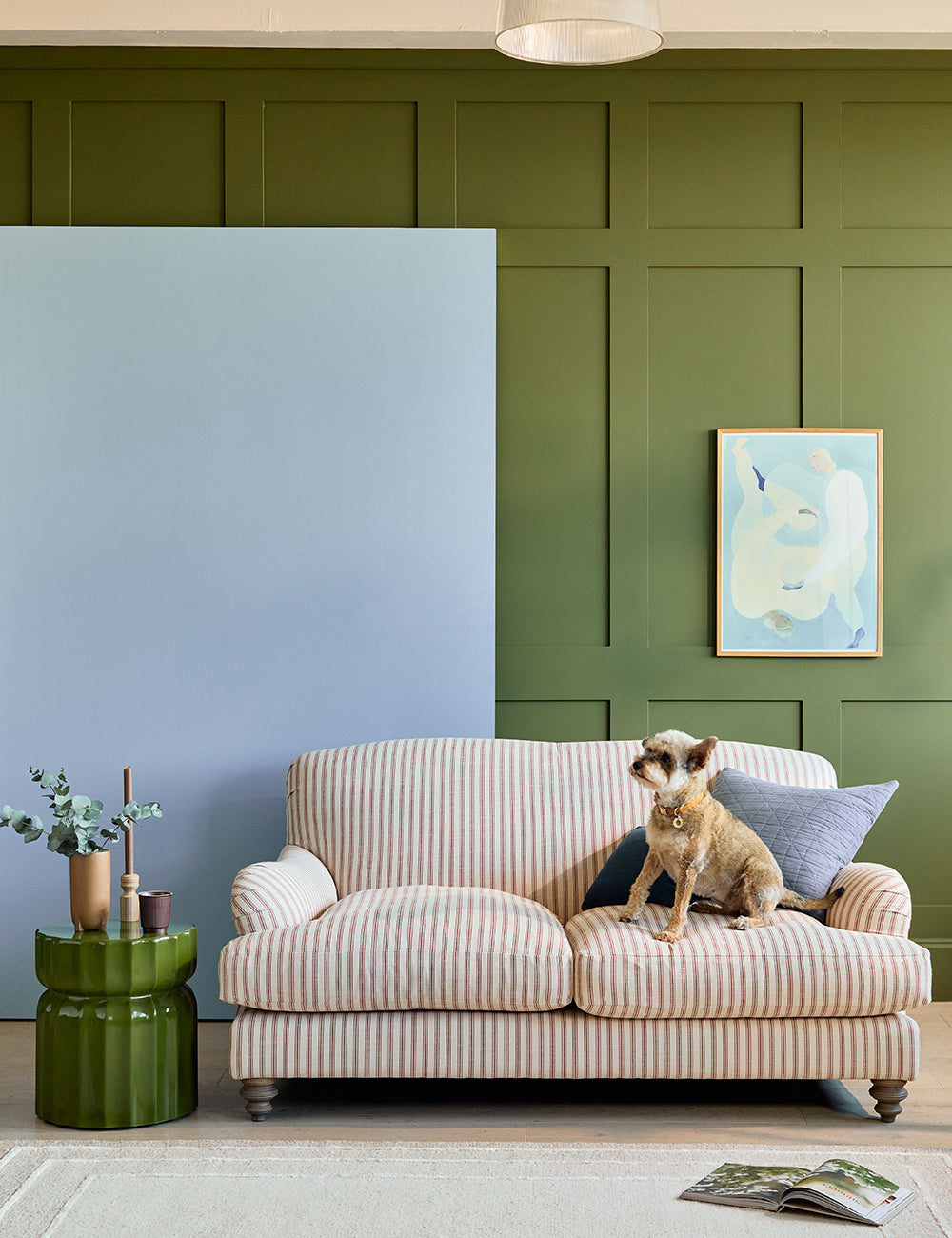 Betsy 2 Seater Sofa in Ticking Stripe Terracotta