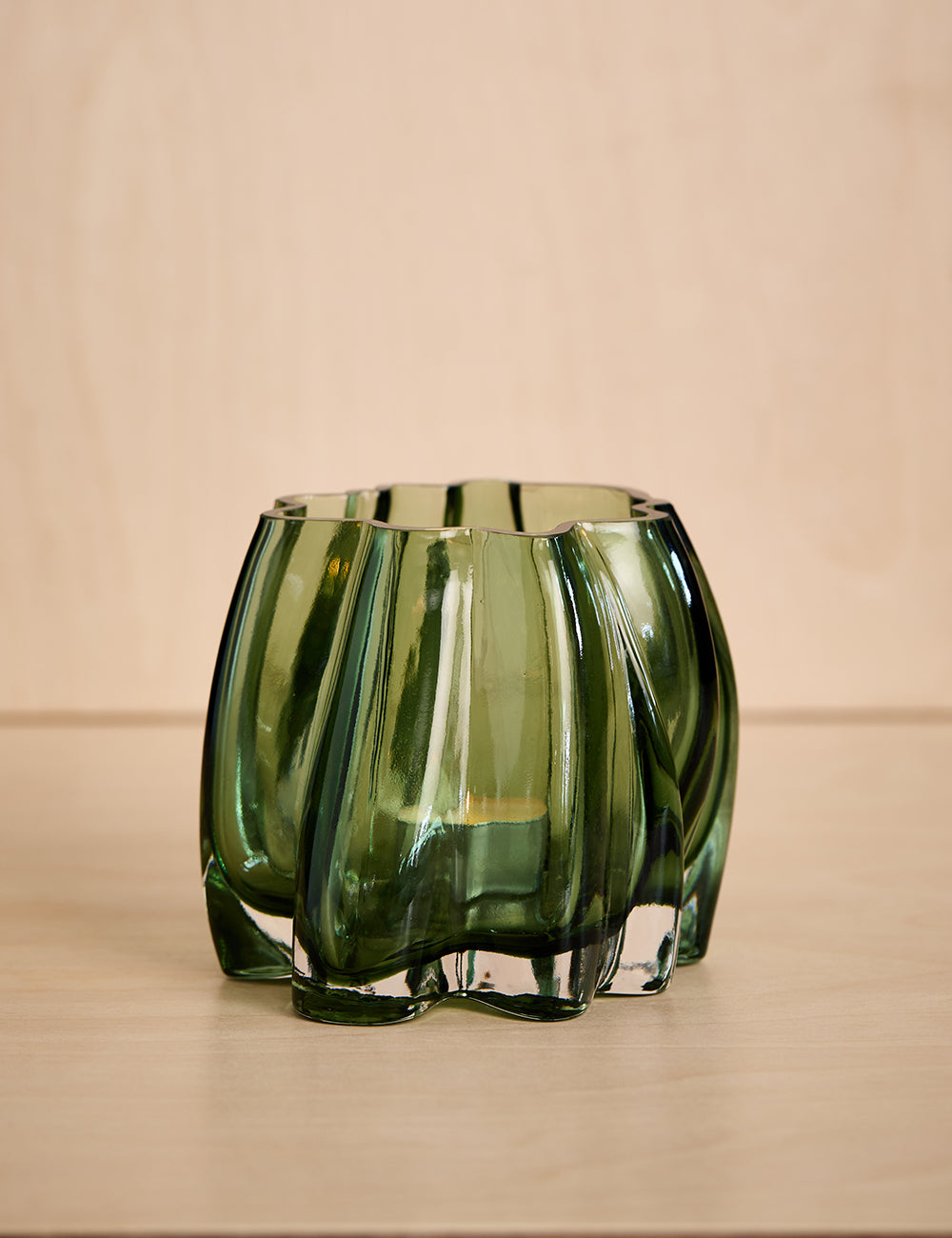 Green Glass Tealight Holder