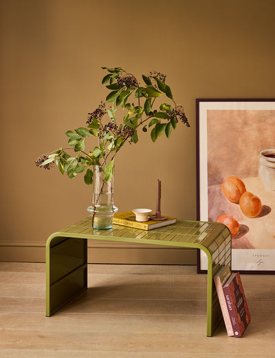 RikRak coffee table with Green Tiles
