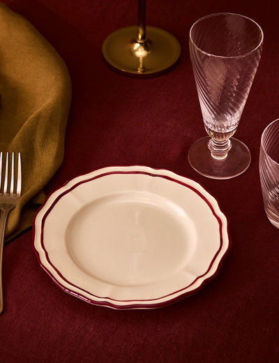 Set of 4 Heritage Scallop Side Plates Red