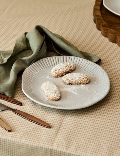 Set of 4 Organic Ridged Side Plate White