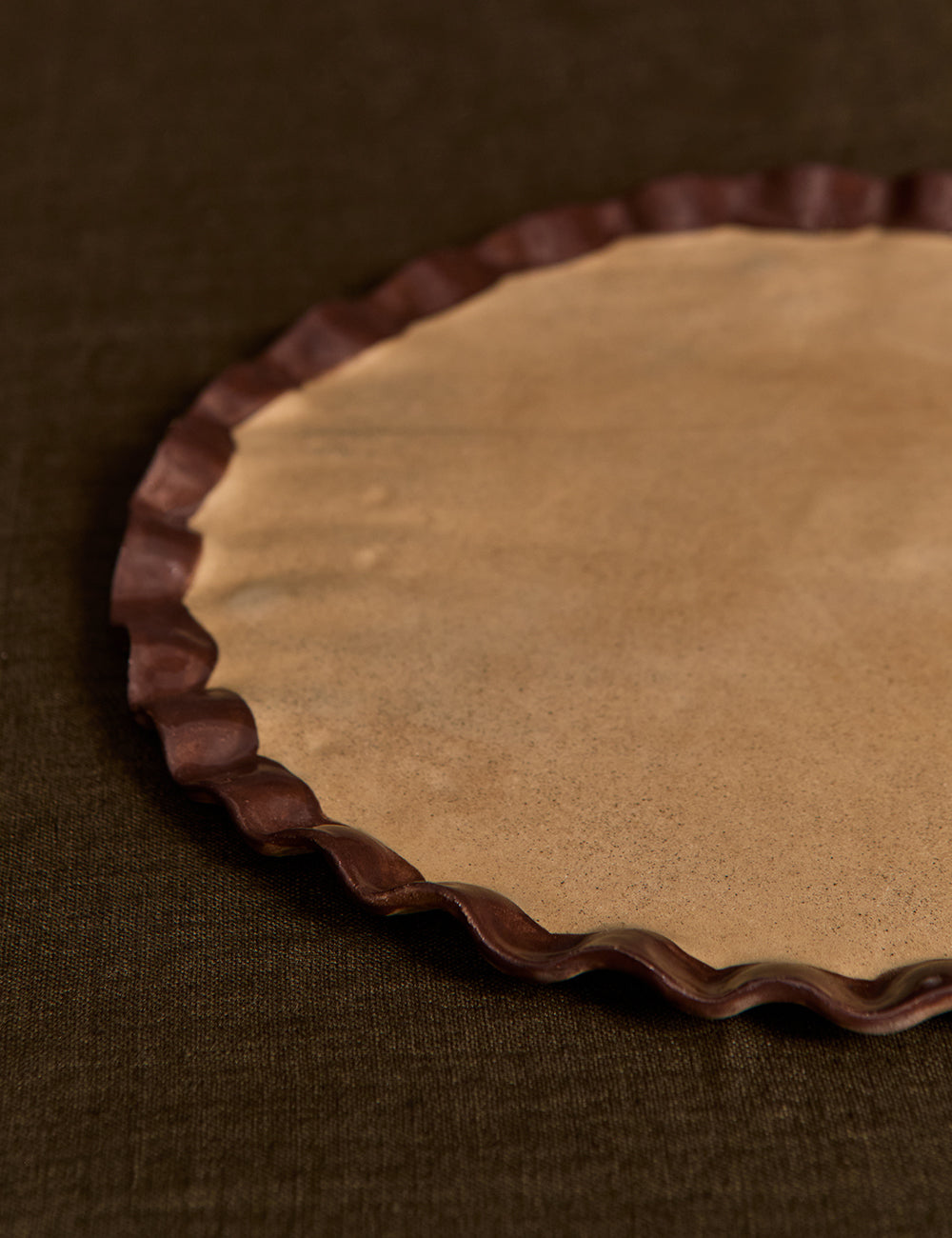Chocolate Brown Edged Frill Platter