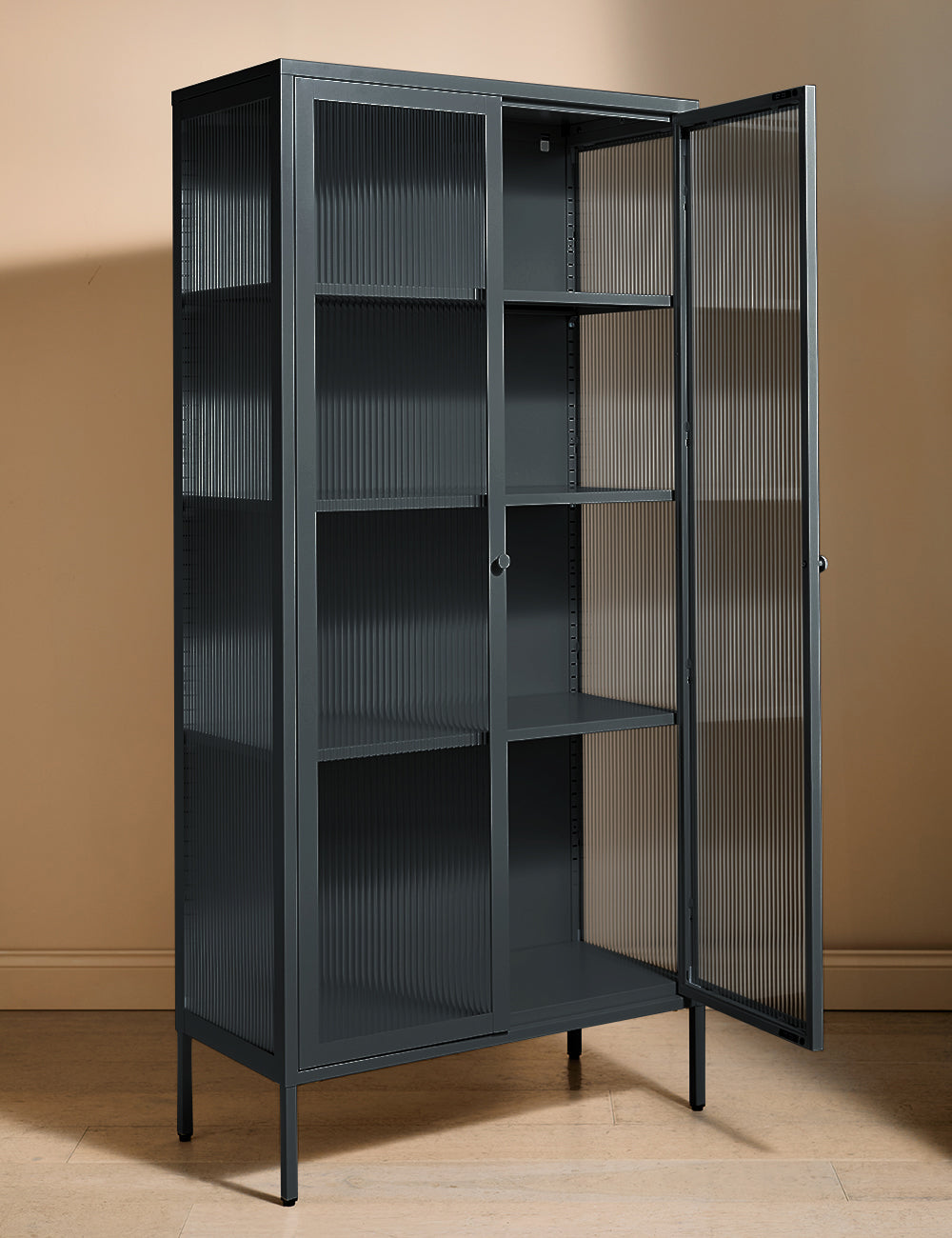 Tall Taylor Glass Cabinet in Ash