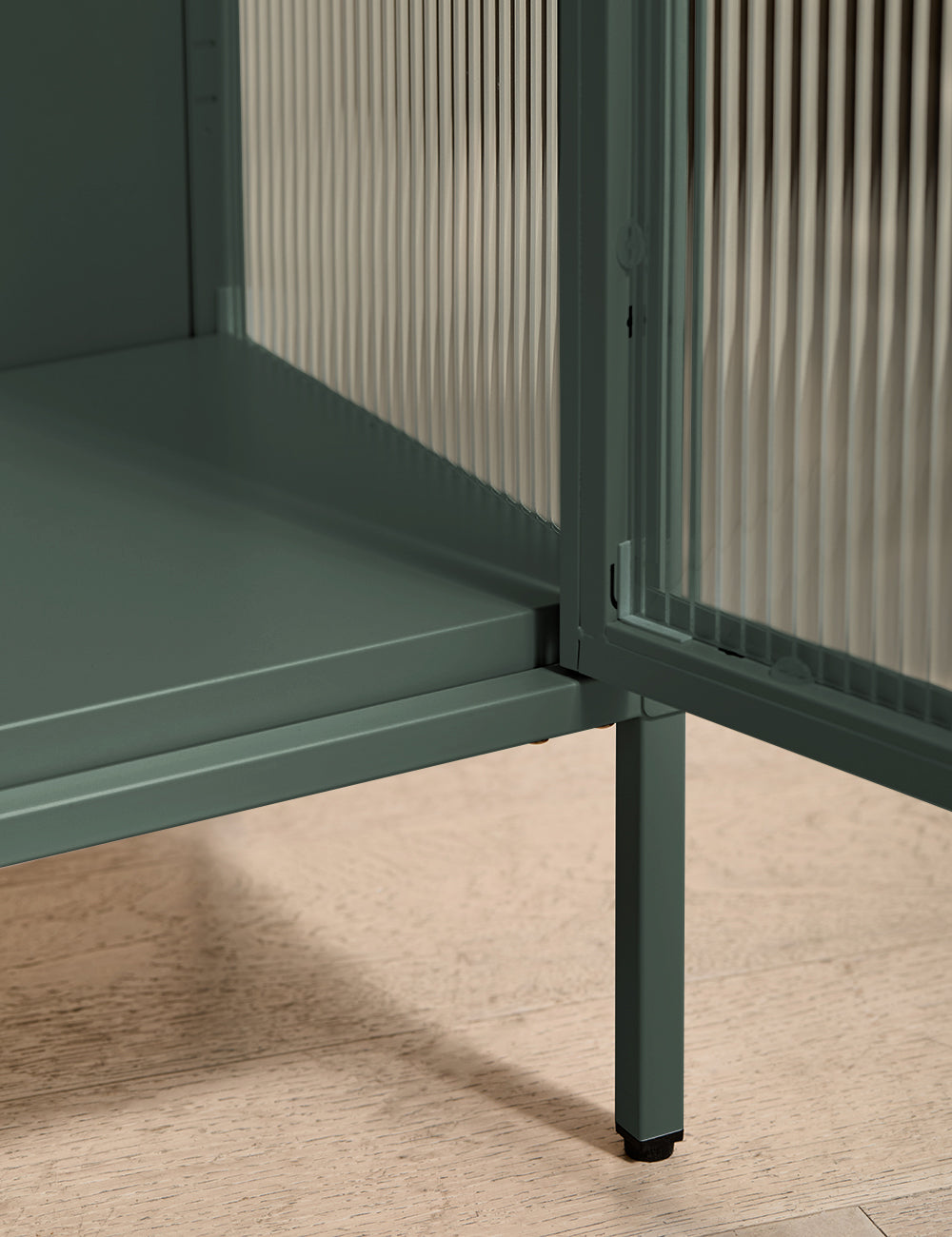 Tall Taylor Glass Cabinet in Olive