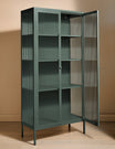 Tall Taylor Glass Cabinet in Olive