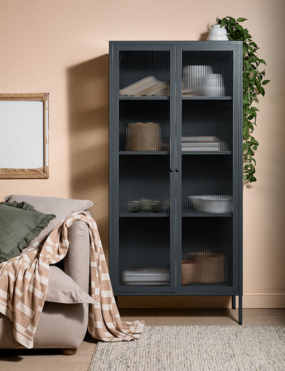 Tall Taylor Glass Cabinet in Ash