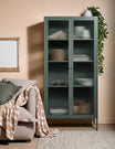 Tall Taylor Glass Cabinet in Olive