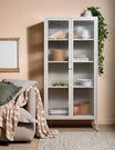 Tall Taylor Glass Cabinet in Panna Cotta