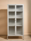 Tall Taylor Glass Cabinet in Panna Cotta