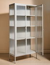 Tall Taylor Glass Cabinet in Panna Cotta