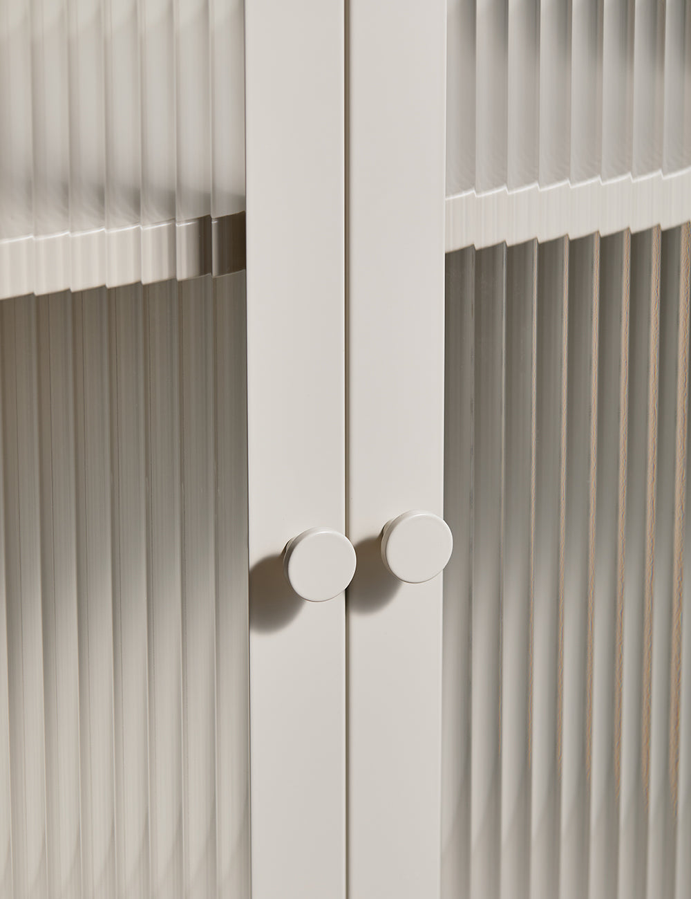 Tall Taylor Glass Cabinet in Panna Cotta