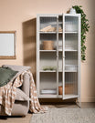 Tall Taylor Glass Cabinet in Panna Cotta