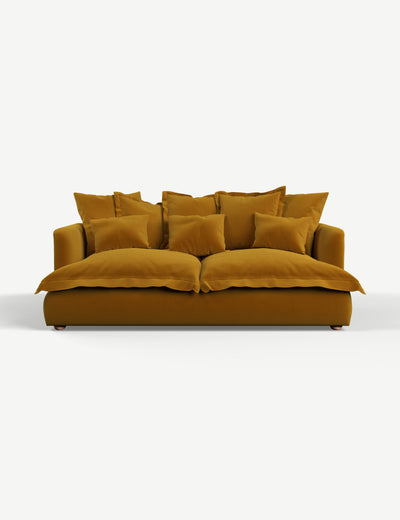 Penny Sofa 3 Seater, 2 Cushions in Velvet Mustard