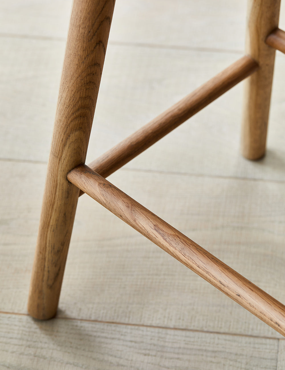 Set of Two Weathered Oak Stools
