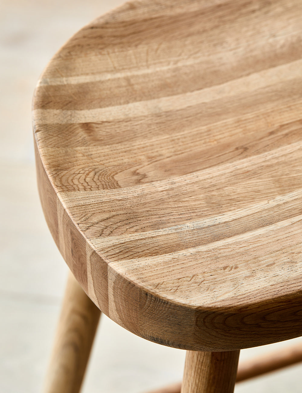 Set of Two Weathered Oak Stools