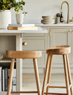 Set of Two Weathered Oak Stools