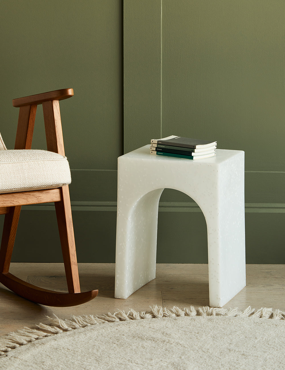 White Arched Side Table