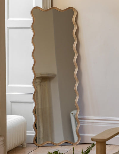 Ripple Oak Leaner Mirror