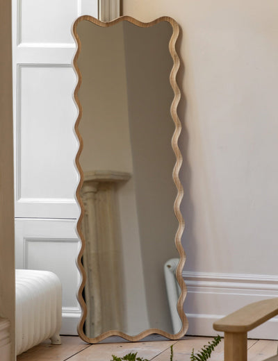 Ripple Oak Leaner Mirror
