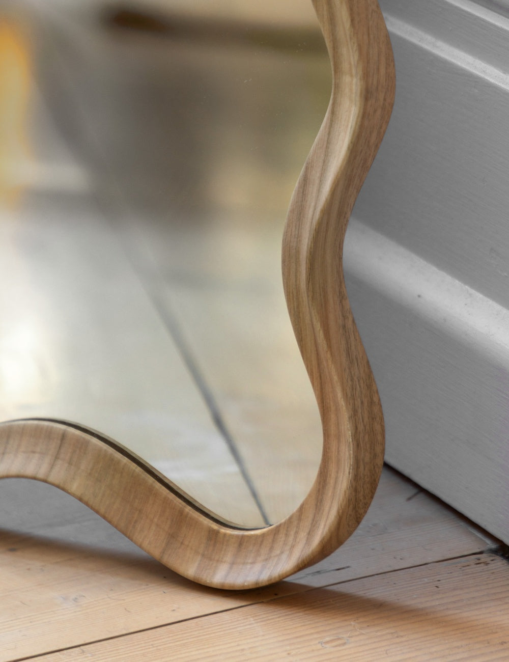 Ripple Oak Leaner Mirror