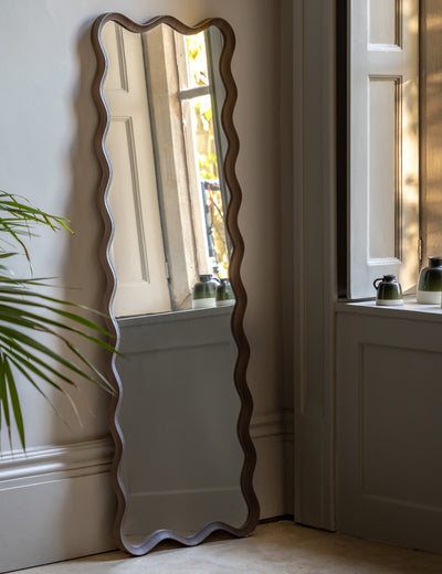 Ripple Walnut Leaner Mirror