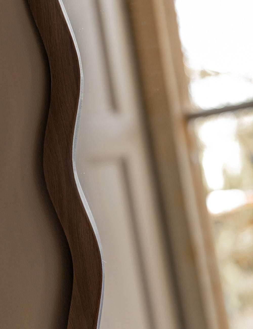 Ripple Walnut Leaner Mirror