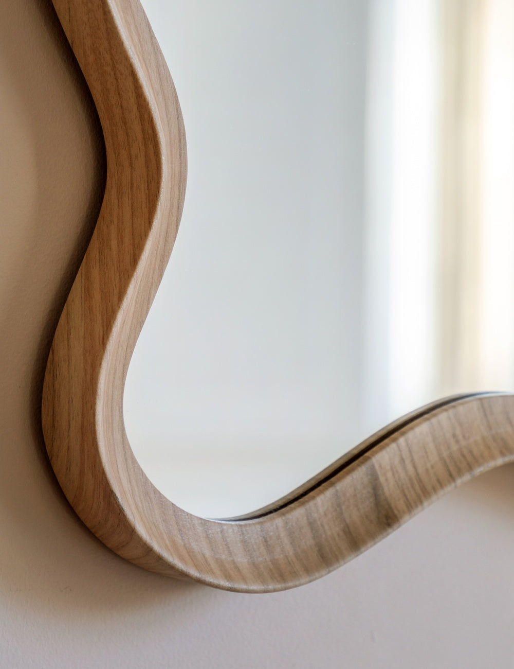 Ripple Oak Mirror