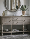 William Open Marble Topped Sideboard