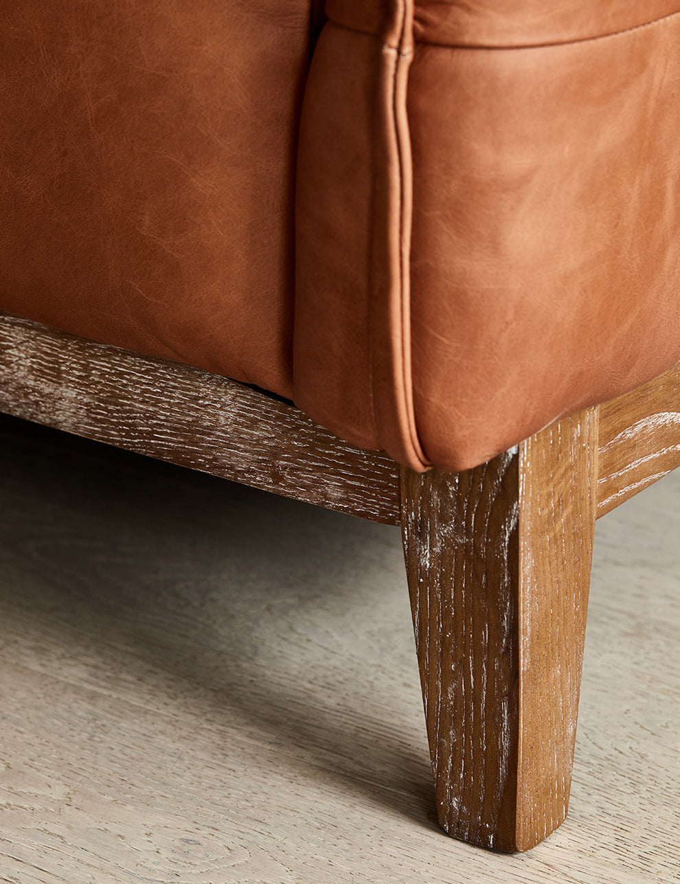 Alabama Brown Leather Three Seater Sofa