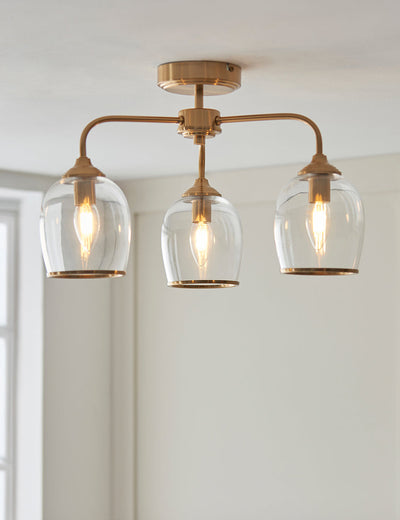 Fitzroy 3 Pendant Light Brushed Aged Brass