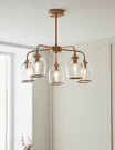 Fitzroy 5 Pendant Light Brushed Aged Brass