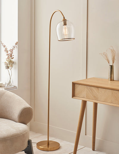 Fitzroy Pendant Floor Light Brushed Aged Brass