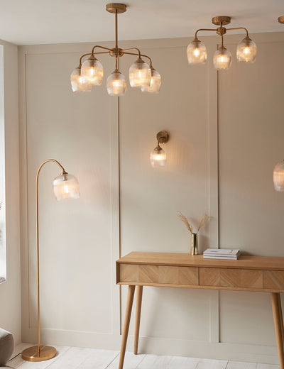 Fitzroy Ribbed Pendant Light Brushed Aged Brass